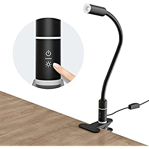Lámpara Escritorio con Clip Cuello Flexible 360º