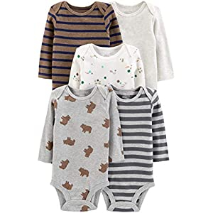Pack de 5 Bodies Bebé 100% Algodón