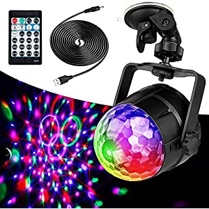 Bola LED Giratoria 15 Colores +Mando