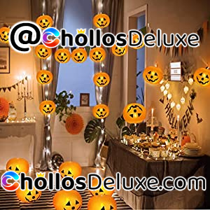 Pack de 20 Globos de Calabaza con Luz LED