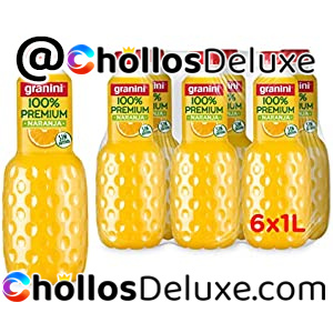 Pack de 6 Granini 100% Fruta Zumo de Naranja Sin Azúcares 1L