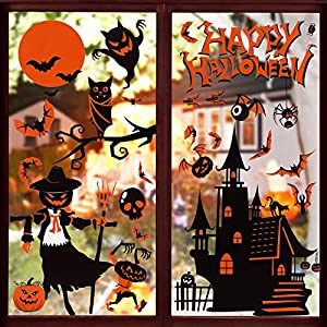 Set 9 Hojas Pegatinas Ventana Halloween Doble Cara