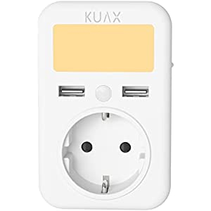 Enchufe con 2 Puertos USB +Toma de Corriente +Luz Nocturna