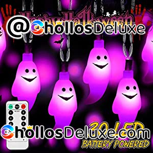 Guirnalda Luces Halloween 30 LEDs Fantasmas +Mando