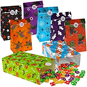 Paquete de 72 Bolsas Halloween +Pegatinas
