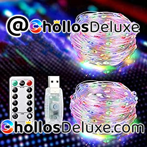 Pack de 2 Cadenas de luces 150 LEDs 15M IP65 +Mando