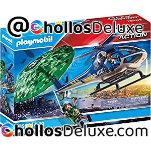 Playmobil City Action Helicóptero de Policía: Persecución en Paracaídas