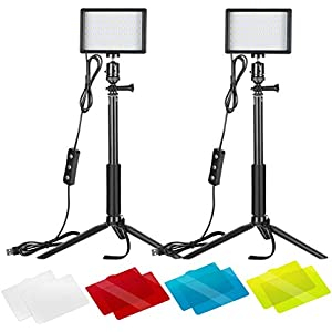 Kit 2 Focos Temperatura con Trípode +Filtros de Gel