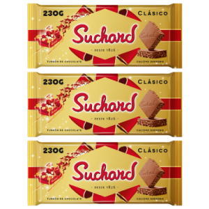 3x Tabletas Suchard Turrón Chocolate con Leche