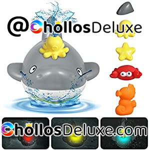 Set 7 Piezas Juguetes Baño Luces y Sonidos