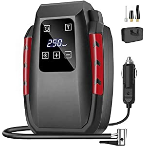 Compresor Aire Portatil 12V con Luz LED +Extras