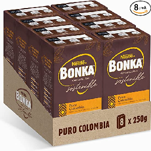 Pack de 8 Bonka Café Molido Puro Colombia 250g
