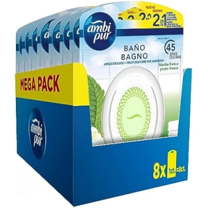 Pack de 8 Ambientadores Baño Ambi Pur Hierba Fresca 360 Días