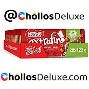 Pack de 28 Nestle Extrafino Tableta de Chocolate con Leche y Avellanas