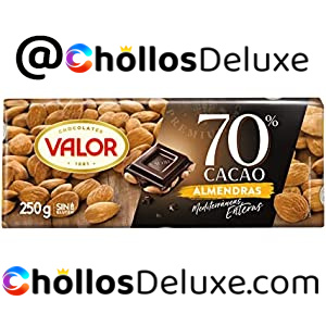 Valor Chocolate Negro 70% con Almendras Mediterráneas Enteras 250g