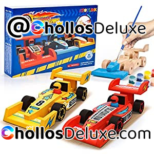 Kit Manualidades para Pintar 3 Coches de Carrera