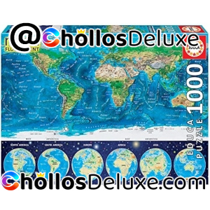Educa Puzzle 1000 Piezas Mapamundi Brilla en la Oscuridad