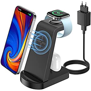 Cargador Inalambrico 3 en 1 Qi 18W