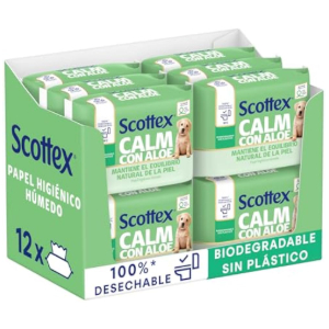 12x Scottex Sensitive Papel Higiénico con Aloe Vera