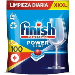 100 Pastillas Lavavajillas Finish Powerball Power All in 1 Limón