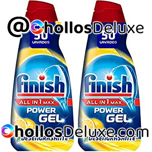 2x Finish All in 1 Max Power Gel Limón Lavavajillas