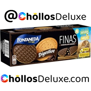 3x Fontaneda Digestive Galletas Finas con Chocolate Negro 170g