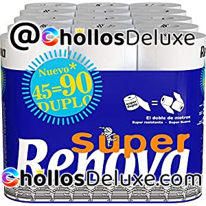 45 Rollos Dobles Renova Papel Higiénico Super Duplo