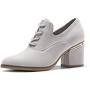 Zapatos de Cordones Tacón Ancho Mujer