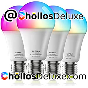 4x Bombillas Inteligentes E27 RGB Alexa/Google