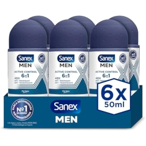 6x Sanex Men Active Control Desodorante Roll-On