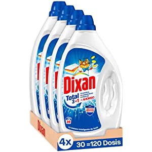 Dixan Gel Total 3+1 Detergente Líquido Lavadora 120 Lavados