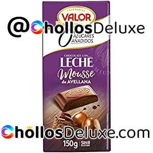 Valor Chocolate con Leche y Mousse de Avellana 0% Azúcares 150g