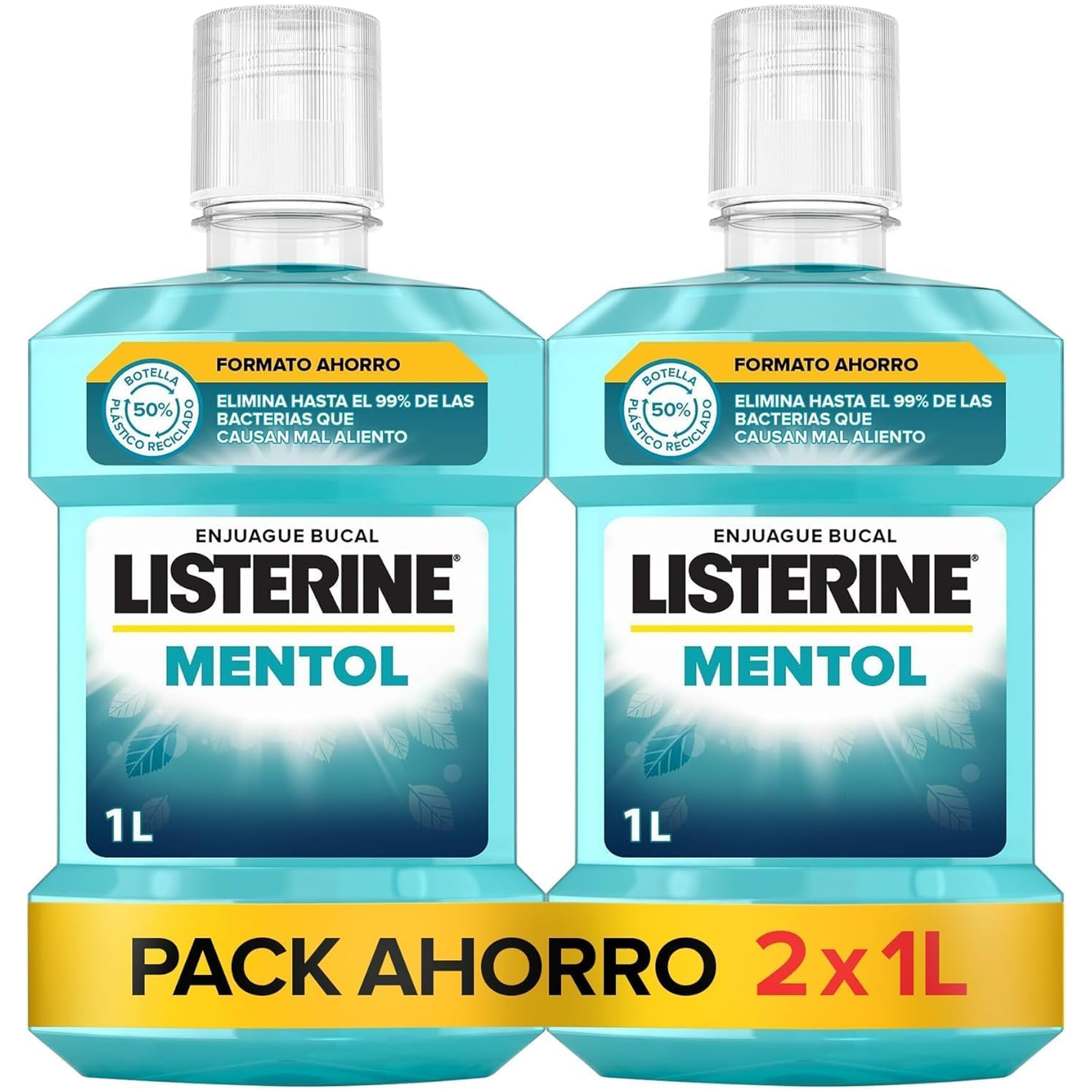 2x Listerine Mentol Enjuague Bucal 1L
