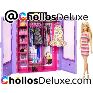 Barbie Fashionista Armario Portátil con Ropa y Muñeca