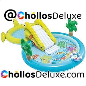 Piscina Infantil Hinchable con Dispersor de Agua y Tobogán Intex