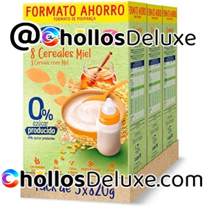 3x Hero Baby Papilla 8 Cereales con Miel 820g