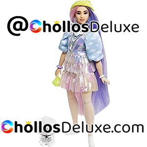 Barbie Extra Muñeca Pelo Rosado y Violeta +Mascota y Accesorios