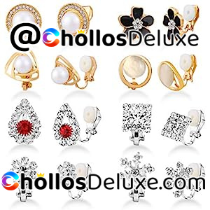 Set 8 Pares Pendientes Clip Mujer