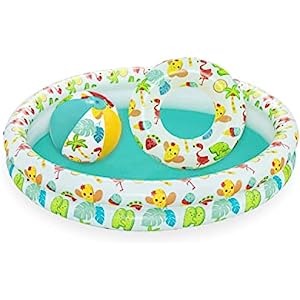 Piscina Hinchable 122cm +Flotador +Balón Hinchable