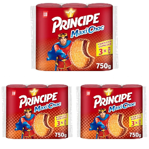 3x Pack Familiar 3 Unidades Príncipe Maxi Choc Galletas Chocolate