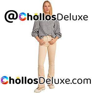 Springfield Cuadritos Flores Bordadas Blusa Mujer