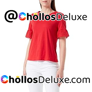 Springfield Volante Bordado Suizo Camiseta Mujer
