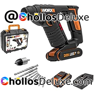 Worx Martillo Perforador Inalámbrico +2 Baterías +Extras