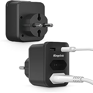 Pack de 2 Enchufes Pared (2 Tomas Corriente +2 Puertos USB)