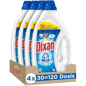4x Dixan Gel Total 4+1 Detergente Lavadora 30 Lavados
