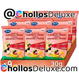 9x Hero Snacks de Fresa y Plátano con forma de Corazones
