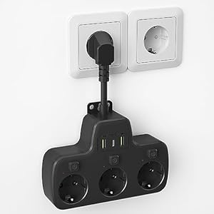 Regleta 3 Tomas Corriente +3 Puertos USB