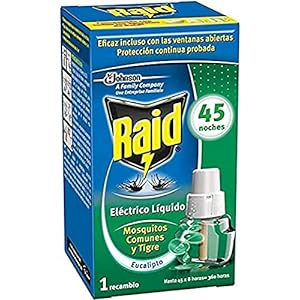 Raid Recambio 45 Noches Difusor Eléctrico Antimosquitos Aroma Eucalipto