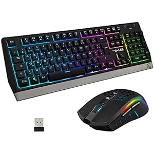 Pack Teclado y Ratón Gaming Inalámbricos RGB The G-Lab Combo Tungsten