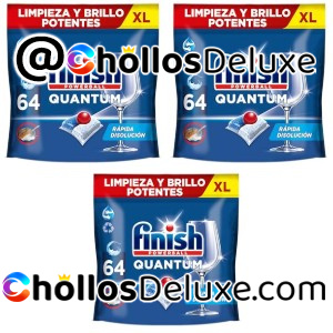 3x Finish Quantum 64 Pastillas Lavavajillas